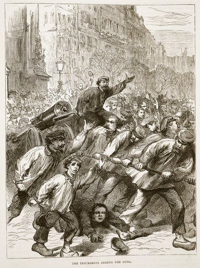 Die Aufständischen ergreifen die Waffen, März 1871, Illustration aus Cassells Geschichte des Krieges zwischen Frankreich und Deutschland, 1870-1871 von French School