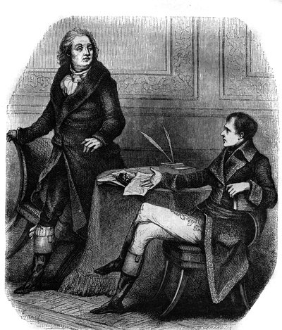 Der Dichter und Dramatiker Jean Francois (Jean-Francois) Ducis (1733-1816) mit Bonaparte (Napoleon I.) von French School