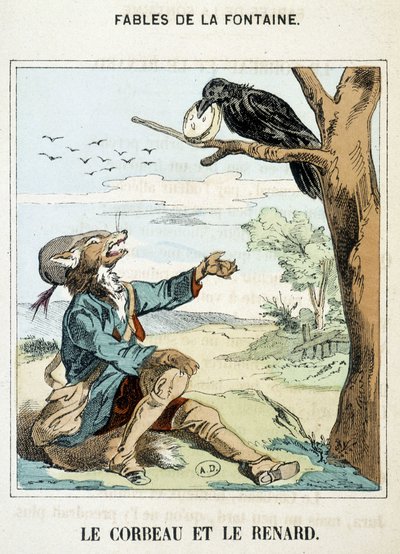 Der Rabe und der Fuchs - in „Fabeln“ von La Fontaine von French School