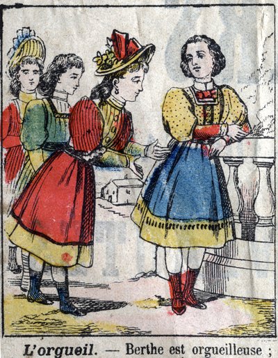 Die sieben Todsünden: Stolz. Epinal-Bildgebung Ende des 19. Jahrhunderts. von French School