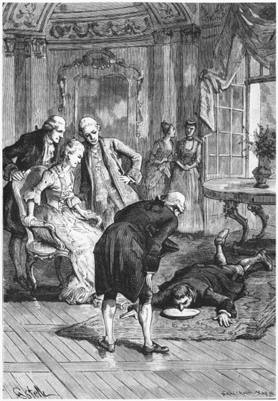 Der Schlafwandler Victor und der Marquis von Puysegur bei Madame de Montesson, Illustration aus Les Mystères de la Science von Louis Figuier (1819-94) 1886 von French School