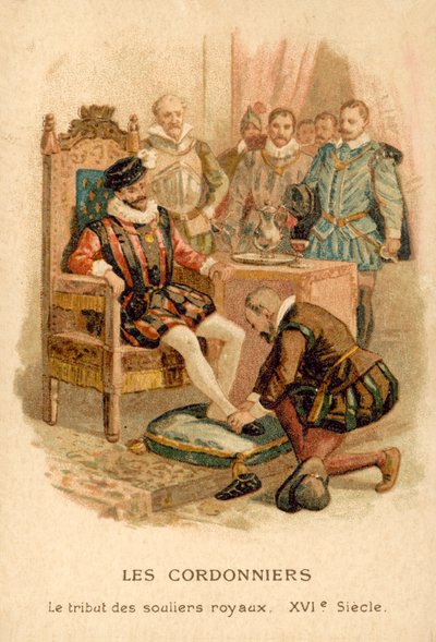 Der Tribut der königlichen Schuhe von French School