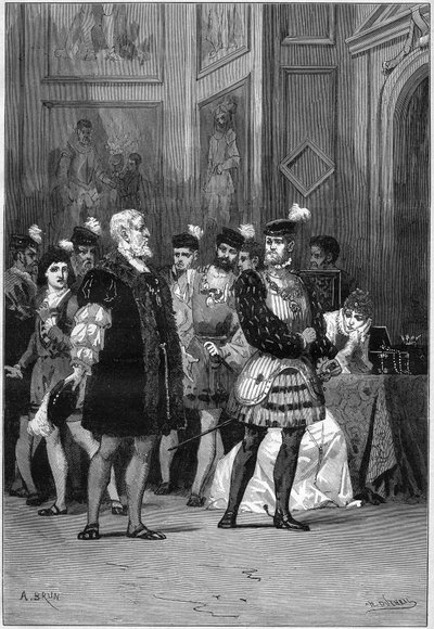 Theateraufführung: „Hernani“ von Victor Hugo (1802-1885), Akt III Szene 6. Paris, Comédie-Française von French School