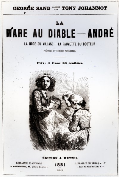 Titelseite von Der Teufelspool von George Sand, illustriert von Tony Johannot, 1851 von French School