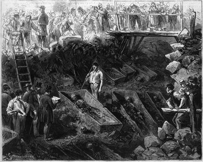 Gräber entdeckt in der Rue de Montagne Sainte Geneviève beim Graben eines Abwasserkanals von French School