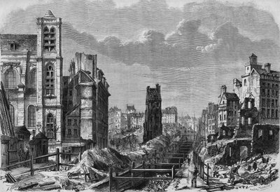 Transformationen von Paris unter dem Zweiten Kaiserreich, Paris haussmannien: Arbeiten am Berg Sainte-Geneviève von French School