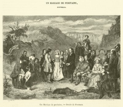 Eine puritanische Hochzeit von French School