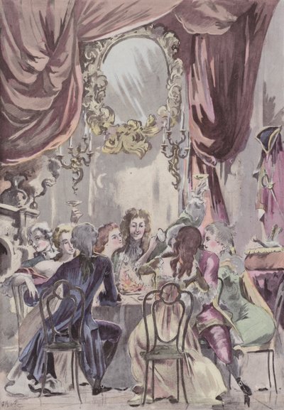 Ein Abendessen des Regenten im Palais-Royal von French School