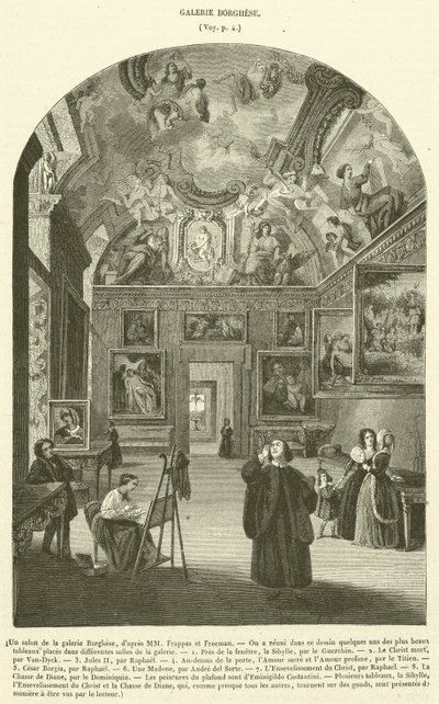 Ein Salon der Galerie Borghese von French School
