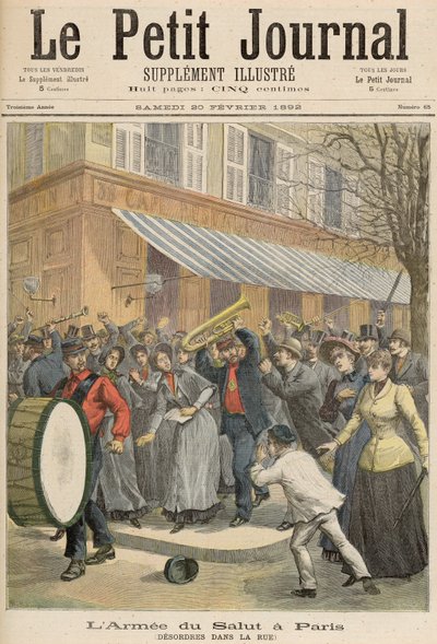 Aufstand gegen eine Heilsarmeeprozession in Paris, aus Le Petit Journal, 20. Februar 1892 von French School