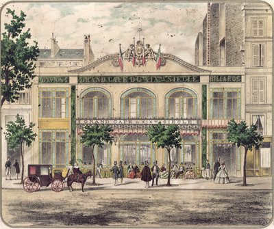 Blick auf das Grand Cafe du XIXeme Siecle, Paris, 1857 von French School