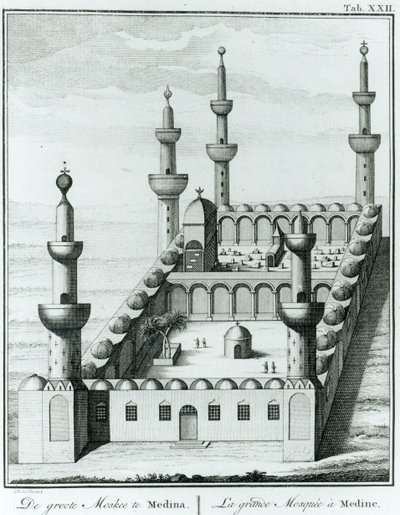 Ansicht der Großen Moschee in Medina vor der Entweihung der Gräber durch die Wahhabi-Sekte, aus Description de l