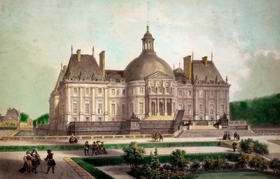 Ansicht des Schlosses Vaux-le-Vicomte in Maincy von French School