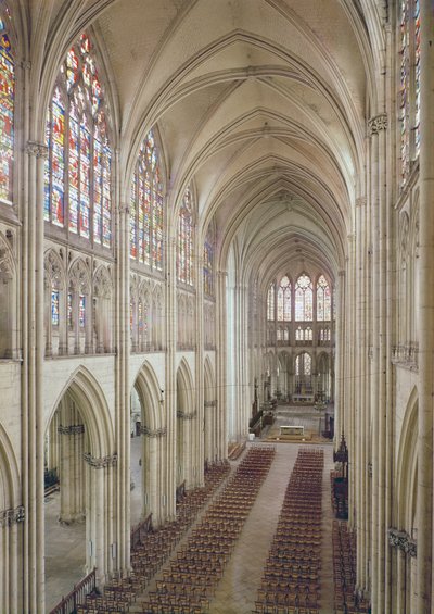 Ansicht des Kirchenschiffs und des Chors, erbaut 1314-15. Jahrhundert von French School
