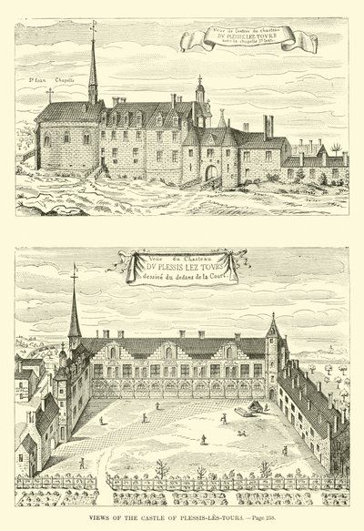 Ansichten des Schlosses von Plessis-les-Tours von French School