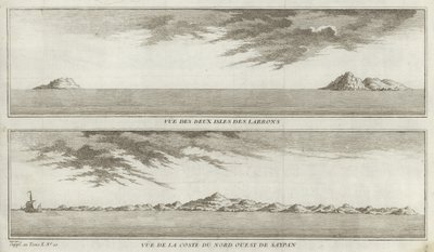 Ansichten der Marianeninseln und der Küste von Nordwest-Saipan von French School