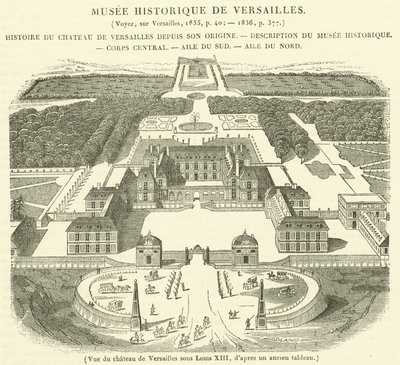 Ansicht des Schlosses von Versailles unter Ludwig XIII von French School