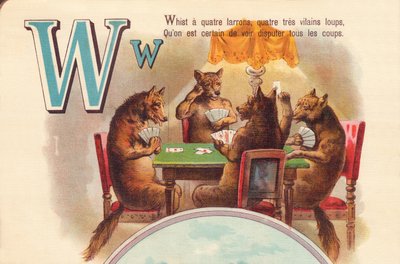 W: Whist hat vier Diebe, vier sehr böse Wölfe, die wir sicher bei allen Schüssen kämpfen sehen werden von French School