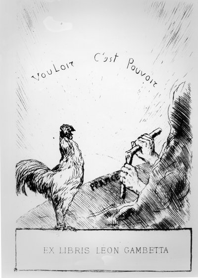 Wo ein Wille ist, ist auch ein Weg, Buchplatte von Leon Gambetta von French School