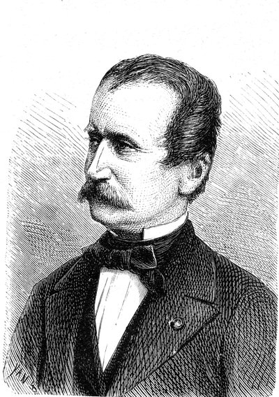Wilhelm ENGERTH (1814-1884), österreichischer Ingenieur, Konstrukteur der ersten Gebirgslokomotive. Gravur 1867 von French School
