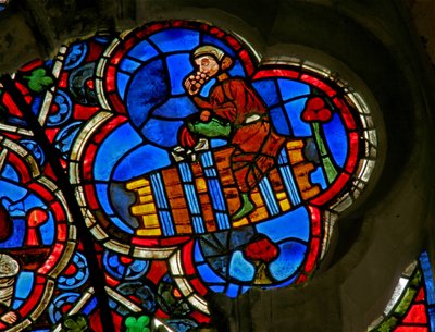 Fenster Ew mit den Monatsarbeiten: Oktober von French School