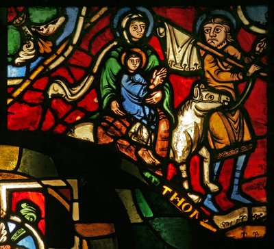Fenster Treasury-A, die Flucht nach Ägypten darstellend von French School