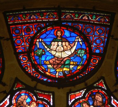 Fenster Ww mit Darstellung des Schoß Abrahams von French School