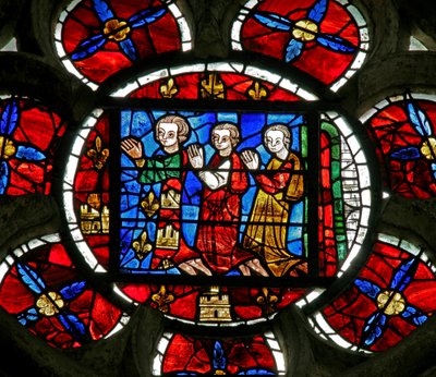 Fenster Nr. 3, Darstellung eines Stifters - Alphonse de Poitiers und Familie von French School
