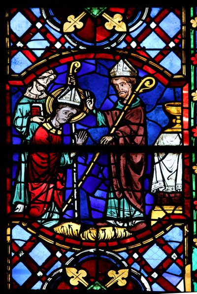 Fenster w04, Darstellung des Heiligen Martin als Bischof von French School