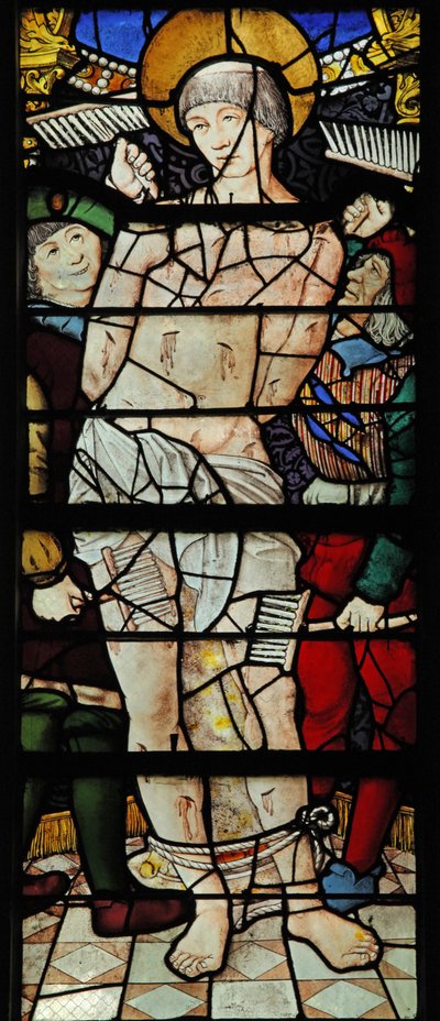 Fenster w0, das Hl. Felix (?) darstellt (Buntglas) von French School