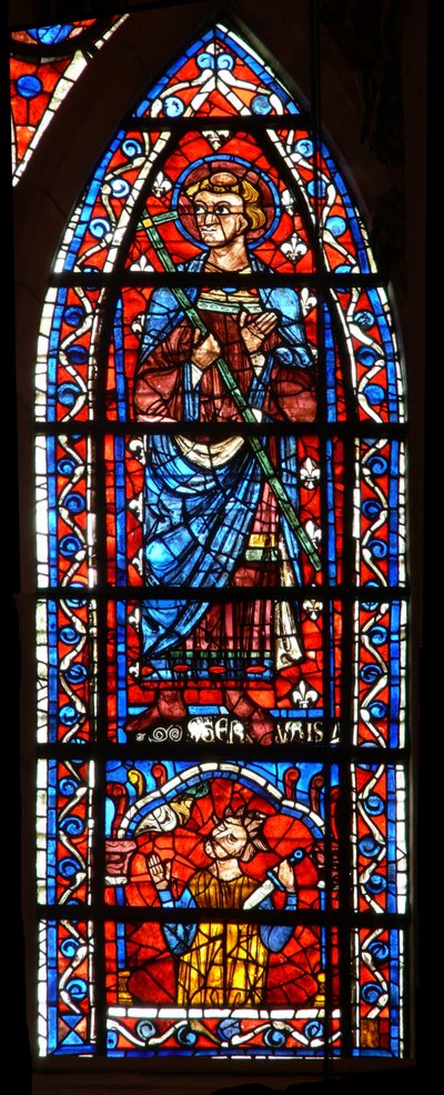 Fenster w100 zeigt St. Gervais - unten tötet sich ein König von French School
