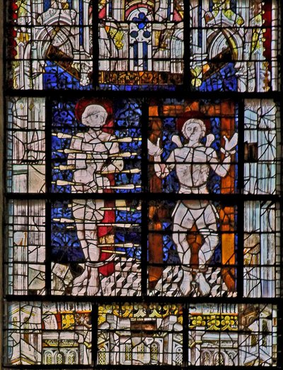 Fenster w115 Darstellung des Heiligen Sebastian und des Heiligen Quentin von French School