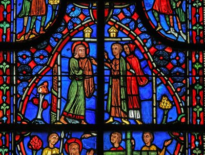 Fenster w11, St. Andreas gibt seine Kleider weg von French School