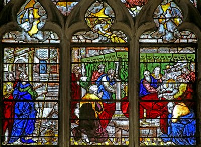 Fenster w11 mit Darstellung des Todes der Jungfrau Maria von French School