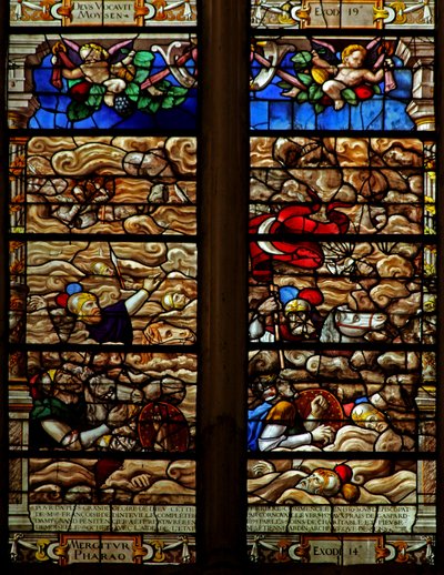 Fenster w120, Pharaos Armee ertrinkt im Roten Meer von French School