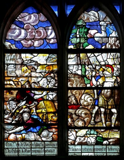Fenster w128, Moses und der Durchzug durchs Rote Meer von French School