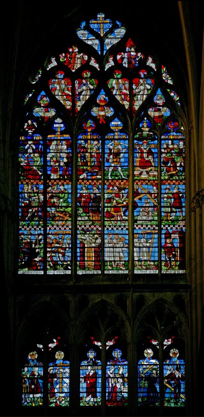 Fenster w135, die Geschichte des Wahren Kreuzes von French School