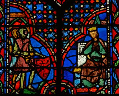 Fenster w14 Saul erfährt, dass David nach Gat geflohen ist I Sam XXVII 4 von French School