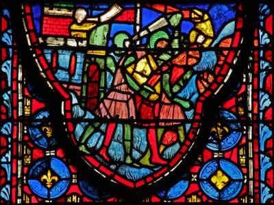 Fenster w15 Heilige Reliquien: Krösus, König der Perser, verwüstet Jerusalem von French School
