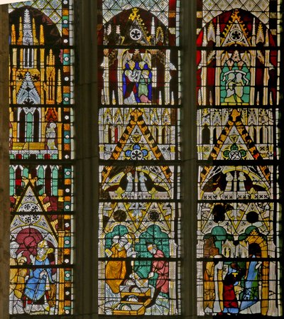 Fenster w17 mit Szenen aus dem Leben des Heiligen Stephanus und der Geschichte seiner Reliquien von French School