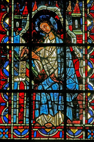 Fenster w202, den heiligen Johannes das Evangelium schreibend darstellend von French School