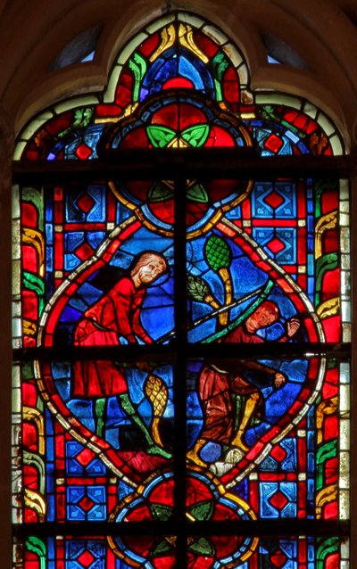 Fenster w207 zeigt die Bestrafung von Lamech von French School