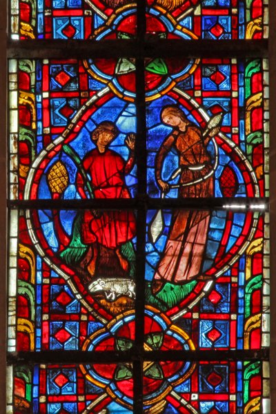 Fenster w207, die Kindheit Abels? darstellend von French School