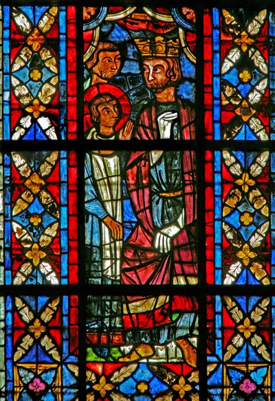 Fenster w209, den heiligen Savinien vor Aurelian darstellend von French School