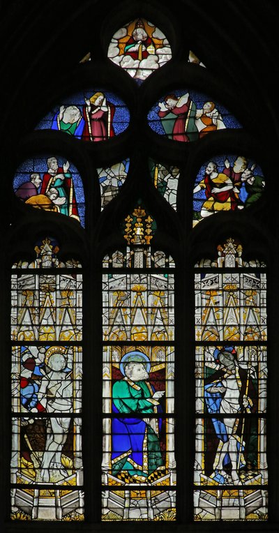 Fenster w209, St. Sebastian und der Unglaube des St. Thomas von French School