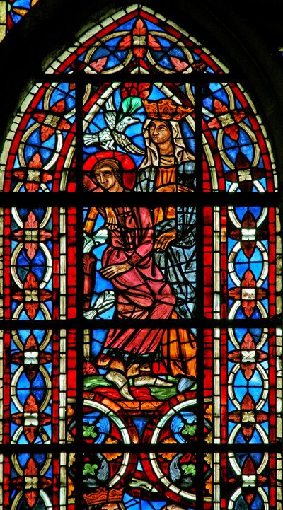Fenster w211, Darstellung von St. Helen träumt (Buntglas) von French School