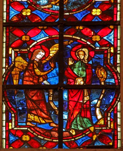 Fenster w212, Darstellung der Verkündigung an Zacharias im Tempel von French School