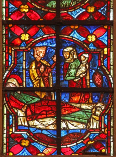 Fenster w212, Darstellung der Geburt von Johannes dem Täufer von French School