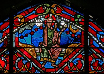 Fenster w21, Gott der Schöpfer erschafft Himmel und Erde von French School
