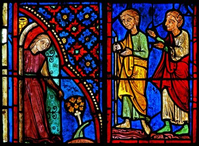 Fenster w21 Darstellung der Heiligen Maria die Ägypterin als Prostituierte mit ihren Kunden von French School